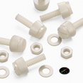 thumbnail image 5 of 50 x Natural, Nylon Plastic Thumbscrews, knurled, M3 x 10mm, (1/8 x 25/64 in), nuts, bolts, washers, 5 of 12
