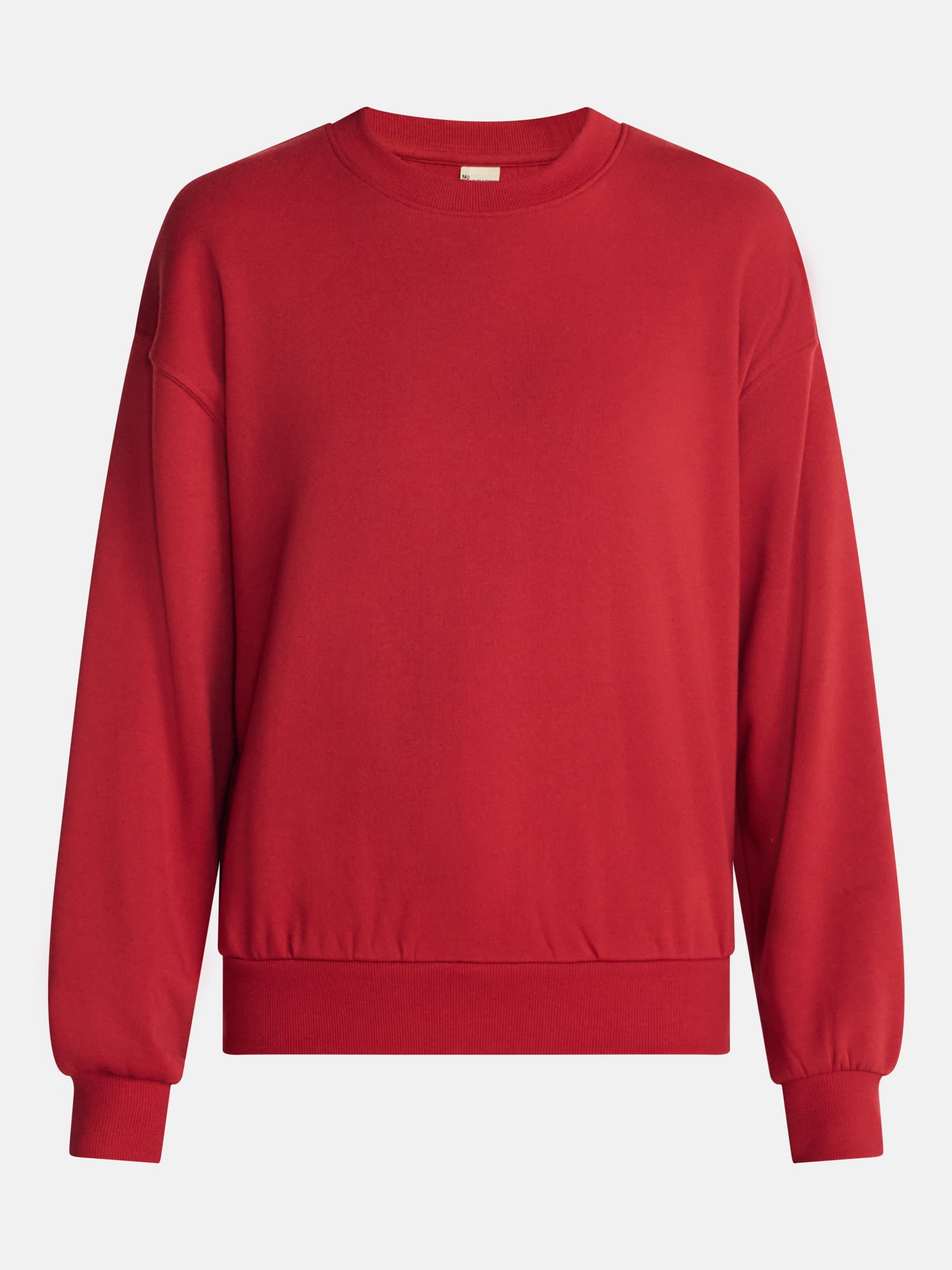 No Boundaries Pullover Crewneck Sleep Top with Long Sleeves, Women's XXS-3X