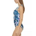 thumbnail image 2 of DKNY FLORAL BLUE MULTI Ruffle Plunge Tummy-Control One-Piece Swimsuit, US 4, 2 of 3