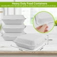 thumbnail image 6 of Clamshell Take Out Food Container 100 Pack, 9 x 9 Compostable To Go Containers, Disposable To Go Food Boxes, Biodegradable Made From White Sugarcane Fibers, 6 of 12