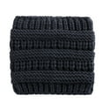 thumbnail image 2 of jiaroswwei Fashion Women Winter Ponytail Hole Hair Cap Elastic Woolen Knitted Hat Headwrap, 2 of 8