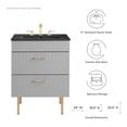 thumbnail image 4 of Sink Vanity Cabinet, Grey Gray Black, Ceramic, Wood, Modern Contemporary, Hotel Bedroom Bathroom Master Suite Guest, 4 of 9