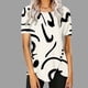thumbnail image 2 of Blusas de Manga Corta para las Mujeres Botón Impreso Cuello Redondo Top Casual, Blusas para las Mujeres Casual, 2 of 5