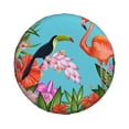 thumbnail image 2 of Easygdp Tropical Jungle Flamingo Wheel Sun Guard, Spare Tire Cover,Universal Trailer Suv Truck Camper Travel,Easy To Install And Remove -17 Inch, 2 of 9