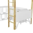 thumbnail image 6 of Euroco Wood Twin Size Loft Bed with Foldable Desk, Cabinet and Shelves for Kids Teens Adults, White, 6 of 18