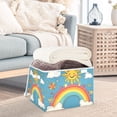 thumbnail image 3 of Yayeee Collapsible Cube Storage Bin with Lid Fabric Closet Decorative Basket with Handles, Rainbow with Stars, 3 of 7