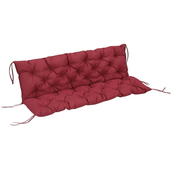 Outsunny Coussins de Rechange pour Balançoire d'Extérieur 3 Places avec Dossier, Rouge Bordeaux
