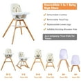 thumbnail image 6 of Babyjoy 3-in-1 Convertible Wooden Baby High Chair with Tray Adjustable Legs Cushion Beige, 6 of 12