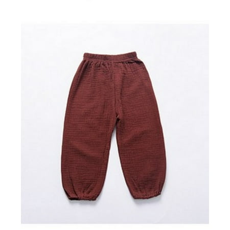 

Tregren Toddler Kids Baby Boy Girl Cotton Linen Elastic Basic Harem Long Pants Bloomers Casual Joggers