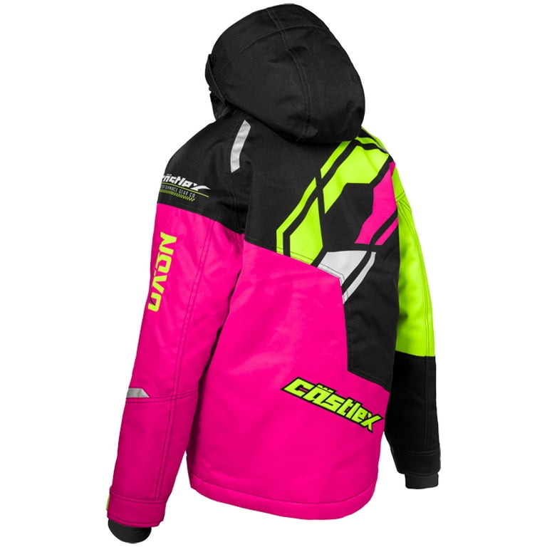 Castle X, Glo/Black/Hi-Vis, - Code Snowmobile G4 Youth Jacket Pink 72-7986, Large