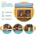 thumbnail image 6 of Kids Large Wooden Sandbox with Cover, Outdoor Sand box for Kids with Adjustable Cover, Funnel & Drawing Board, Backyard Sand Pit for Garden, Patio, Beach, 6 of 11