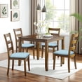 thumbnail image 6 of Light Blue Geometric Quatrefoil Pattern Seat Covers for Dining Room Chairs Set Of 4,Stretch Printed Washable Chair Seat Cover with Elastic Ties and Button,Removable Waterproof Couch Cushion Covers, 6 of 6