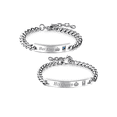 thumbnail image 1 of Pulseras Novios Enamorados Parejas Amor Acero Inoxidable Set Color Plateado Xtellar plateado, 1 of 4