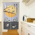 thumbnail image 1 of Cortina de puerta de tela estilo japonés con bonito gato para baño, cocina, hogar, media cortina divisoria para baño, dormitorio, sin agujeros, 1 of 6