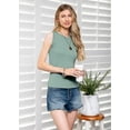 thumbnail image 5 of Mint Plus Pink - Round Neck Sleeveless Tank Top - 6 Sizes, Casual Summer Ribbed Tops in Polyester/Spandex Blend, 5 of 8