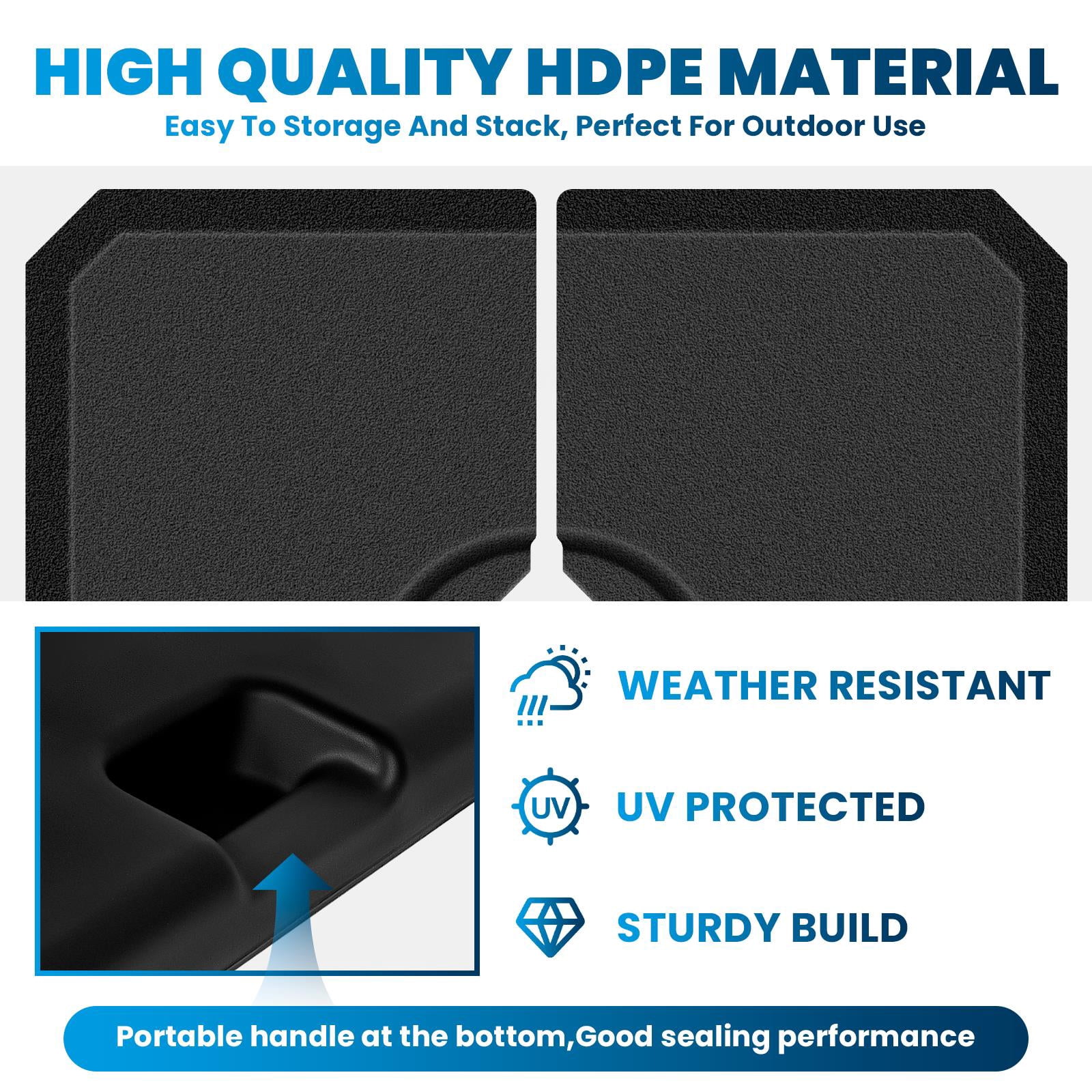 4-Piece Offset Umbrella Base with Stackable Panels, 317LBS Cantilever Umbrella Weight for Patio, Easy Storage