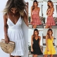 thumbnail image 1 of Sexy Women Strap Lace Backless Summer Beach Party Skater A Line Mini Dress, 1 of 5