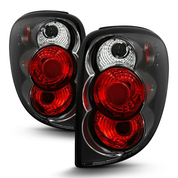 Black 2001-2007 Dodge Caravan Town & Country 00-03 Voyager Tail Lights Lamps Set