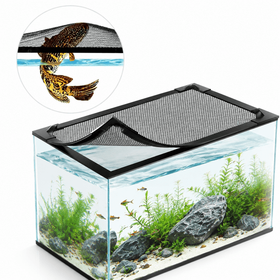 Magnetic Fish Tank Cover, Cuttable PET Mesh Aquarium Lid for Tanks Up to 37 x 18 In, Custom Fit