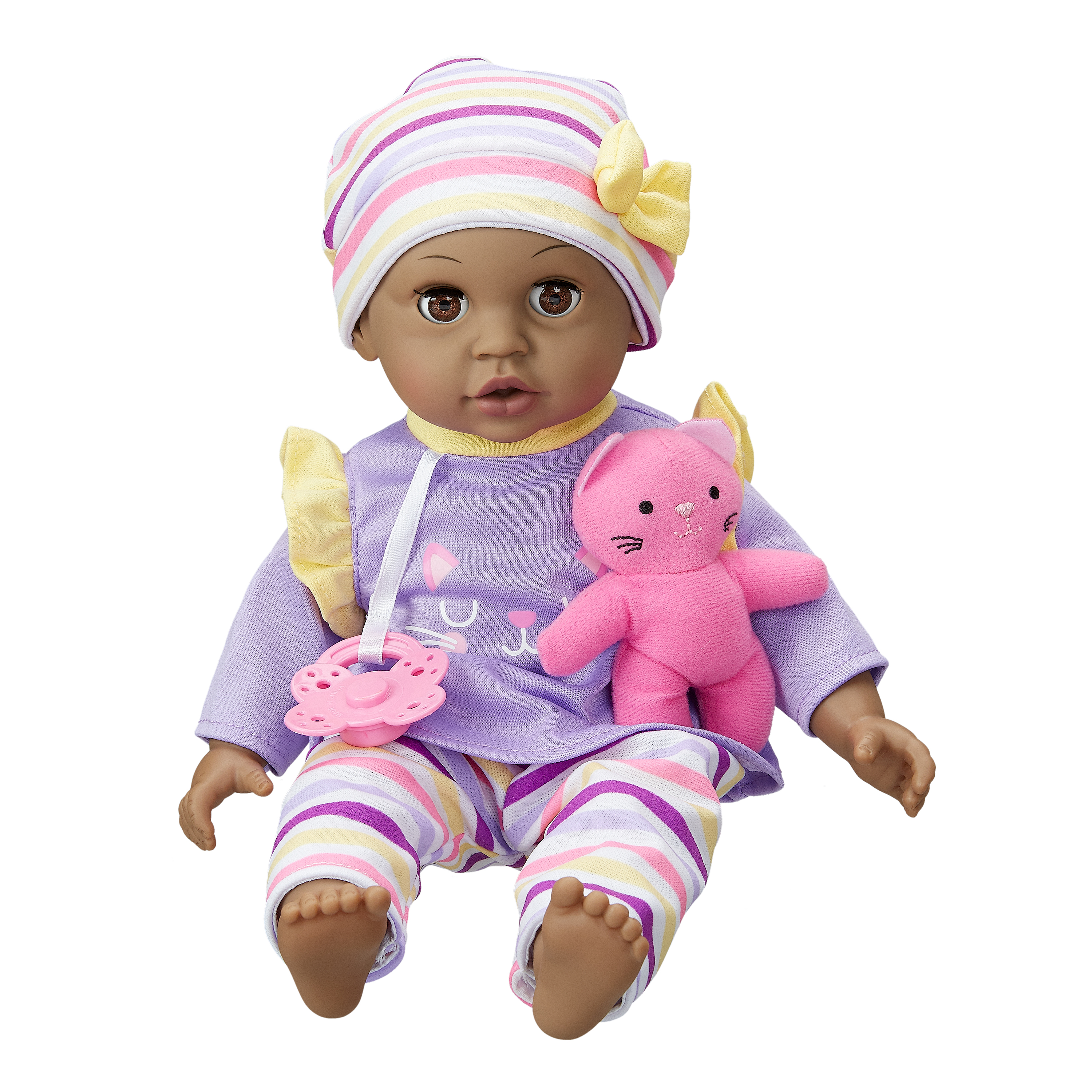 My Sweet Love Baby Maggie 14\" Doll, African American, 4 Pieces