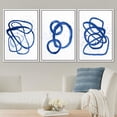 thumbnail image 2 of PixonSign Framed Canvas Print Wall Art Set Navy Blue Pastel Paint Stroke Rings Abstract Shapes Illustrations Modern Art Minimalism Decorative for Living Room, Bedroom, Office - 24"x36"x3 White, 2 of 5
