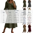 thumbnail image 3 of Ruimatai Women's Cowl Neck Ruffle 3/4 Sleeve Loose Fit Casual A-Line Midi Dresses with Pockets for Women Everyday & Vacation Wear, 3 of 7