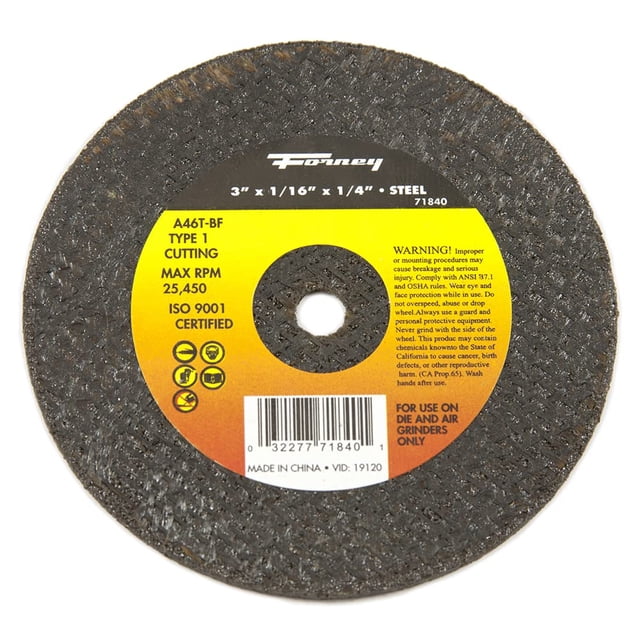 Disco de corte Forney 71840, 7,6 cm x 0,16 cm, metal