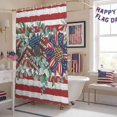 thumbnail image 5 of Independence Day Shower Curtain, 72" x 84", Red White Stripes Red Blue Sunflower Waterproof Bathroom Curtain Washable Shower Curtain Set with 12 Hooks, 5 of 9
