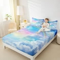 thumbnail image 4 of Manfei Starry Sky 4pcs Bed Sheets for Female Men,Gradient Rainbow King Sheets,Abstract Ombre Super Cozy Sheet Set,Breathable Home Decor, 4 of 7