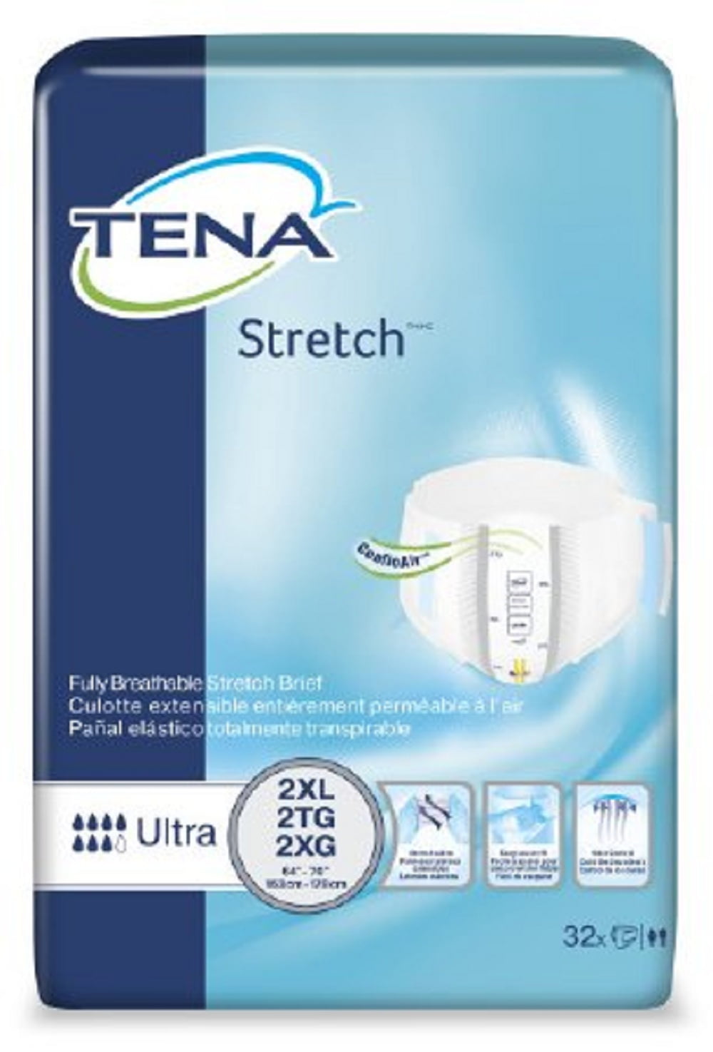 TENA Stretch Ultra Adult Incontinent Brief Tab Closure 2XLarge