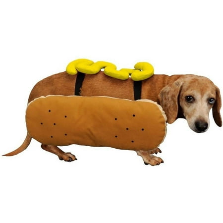 Otis and Claude Fetching Fashion Hot Diggity Dog Costume Mustard, L