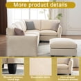 thumbnail image 7 of 124.4" 6-Seater U-Shaped Modular Sectional Sofa with Sparkling Glitter Chenille Fabric & Storage Ottoman，Beige, 7 of 7