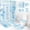 Blue, variant on Dznils Blue Floral Shower Curtain Sets with Rugs, 16pc Butterfly Bathroom Curtain Set, 72" x 72"