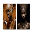 thumbnail image 2 of Designart "Exquisite Portrait African Beauty III" African American Woman Wall Art Set Of 2 - Glam Orange Gallery Wall Set For Home Decor, 2 of 6
