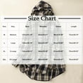 thumbnail image 4 of Women's Plaid Jacket Khaki Casual Drawstring Long Sleeve Hooded Casual Outwear Shirts Plaid Winter Coats M, 4 of 5