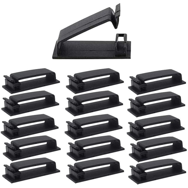 Gestión de cables de escritorio, 50 clips de cable adhesivos 3M para organizador de cables eléctricos para cables Ethernet TV, cargador, coche, oficina, hogar