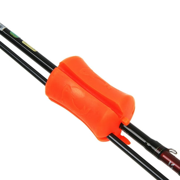 Ronshin 4pcs Portable Fishing Rod Fixed Ball Multi-Functional Soft Silicone Anti-Slip Fishing Pole Wrap Equipment Green
