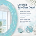thumbnail image 4 of Head West Mosaic Printed Reeded Tiled Sea Glass Aqua Blue Oval Wall Mirror Decor 23x29", 4 of 9