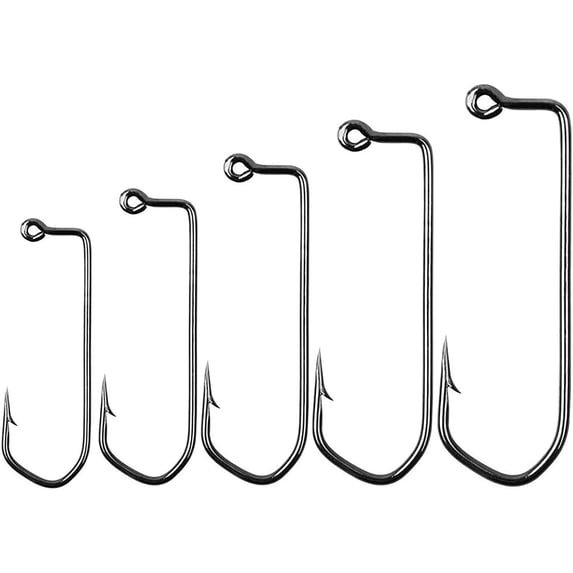 Fishing Jig Hook 100pcs Barbarian Jig Hooks High Carbon Steel Fishing Hooks for Freshwater Saltwater Size 1/0, 2/0, 3/0, 4/0, 5/0