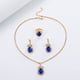 thumbnail image 3 of Conjunto de collar y pendientes con colgante de gota de agua de cristal para mujer y niña, pulsera, collar y pendientes, regalo de San Valentín, collar de aleación., 3 of 5