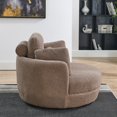 thumbnail image 6 of Swivel Accent Barrel Chair with Storage Ottoman, 39"W Oversized Swivel Chair with Large Moon Storage Ottoman & 4 Pillows, Chaise Lounge Chair Circle Swivel Barrel Chairs Barrel Sofa Club Lounge Chair, 6 of 7