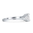 thumbnail image 5 of Three Stone Heart Promise Ring Cubic Zirconia White Tone 925 Sterling Silver, Size 9, 5 of 7