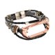 thumbnail image 4 of Para Xiaomi Mi Band 7 correa de cuero Metal Snap Retro DIY reloj inteligente pulsera de repuesto negro y dorado, 4 of 5