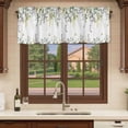 thumbnail image 6 of Eucalyptus Curtain Valances for Windows, Kitchen Valance Window Treatments Panel 2 Pack, Sage Green Botanical Weeping Leaf Rod Pocket Short Curtains for Bathroom Bedroom 42 x 12 Inch, 6 of 8