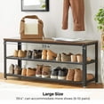 thumbnail image 7 of 3-Tier Shoe Rack with Seat, Metal Mesh Shelf Storage Bench for Entryway Organizer, Rustic Brown, 7 of 7