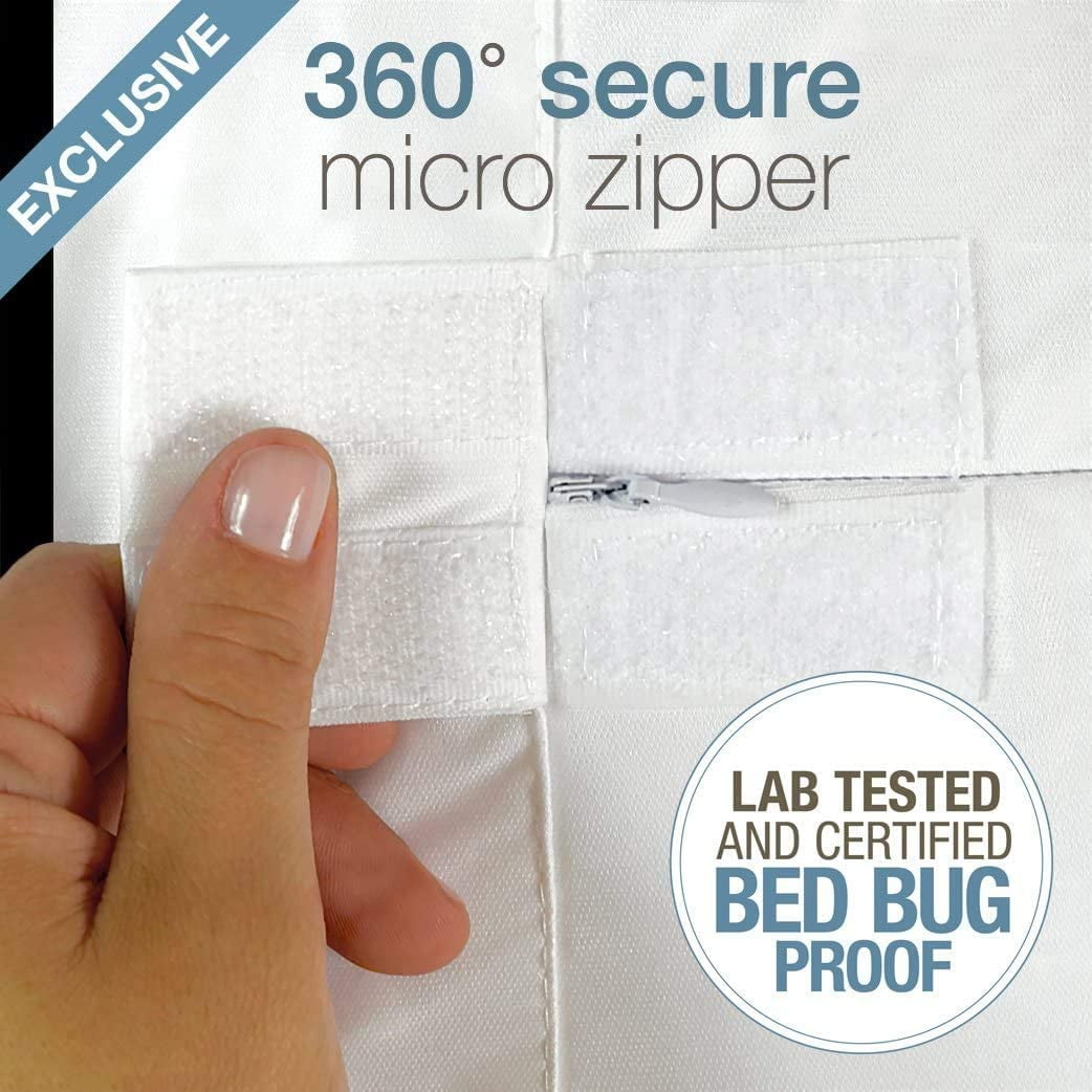 SafeRest Split King (2 Twin XL encasements for Split King Box Springs) Bed Bug Proof Box Spring Encasement, Waterproof, Vinyl Free