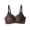Brown, variant on Women's Bra V Neck Lace Trim with Fine Strap Bras Wirefree Smooth Cup Everyday Underwear 32A/B/C-38A/B/C