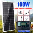 thumbnail image 3 of Kit de panel solar de 100 W y 18 V, cargador de panel solar para caravana, barco, camping al aire libre, 3 of 9