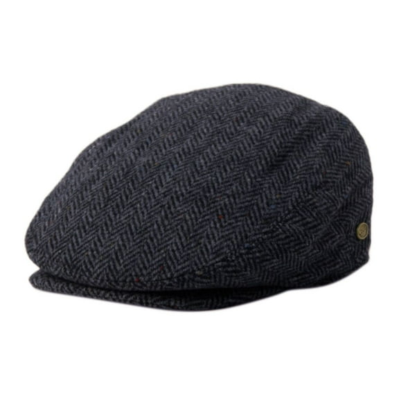Herringbone Men's Wool Tweed Newsboy Ivy Cap Gatsby Golf Flat Hat