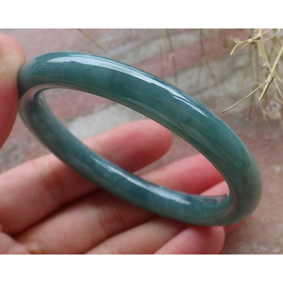 Certified Green Pale Lavender Burma 100% Natural A JADE Jadeite Circle Bangle Bracelet 52 mm 596396 TN